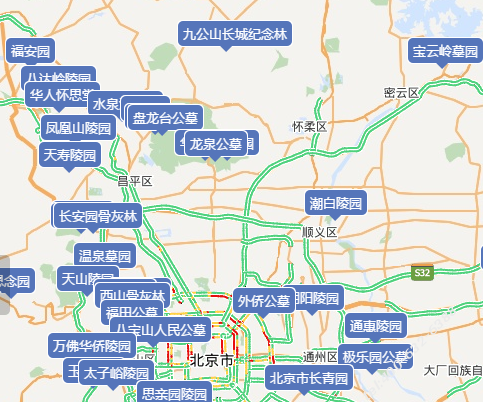 北京昌平墓地分布图