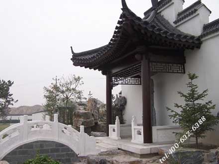 卧龙公墓，紧邻拒马河，苏州园林式公墓，景色好
