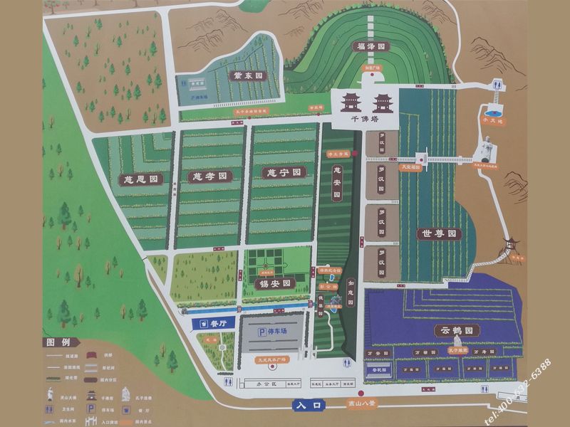 灵山宝塔陵园在什么位置，有平面图吗？