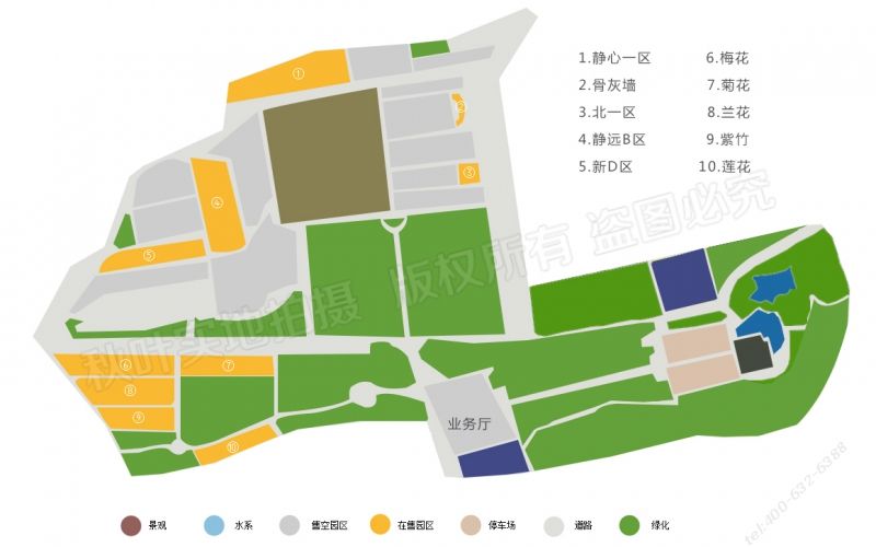 静安墓园在什么位置，有平面图吗？